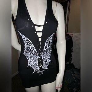 Vampire Lace Bat Wings Tank